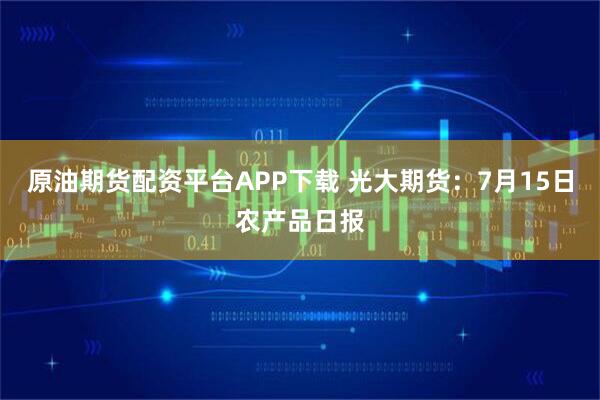 原油期货配资平台APP下载 光大期货：7月15日农产品日报